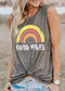 Rainbow Printed Letter GOOD Women's T-Shirt